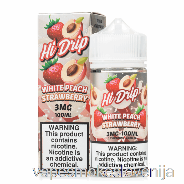 Vape Slovenija Bela Breskev Jagoda - Hi-drip - 100ml 6mg